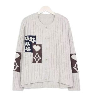 เสื้อสเวตเตอร์ถักคอตตอนพิมพ์ลายแขนยาวทรงหลวมสไตล์ย้อนยุคสำหรับผู้หญิง เสื้อคลุมกันหนาวแบบสวมหัว ทรงหลวม แขนยาว ปกติ