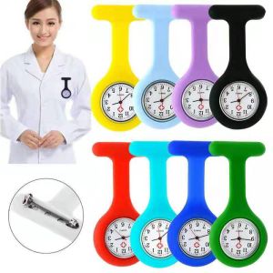 2pcs Nurse Watches for Women Men Silicone Lapel Pin Pocket Fob Stethoscope Watch Doctor Nurse Student Graduation Gift