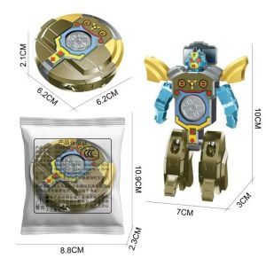 2 in 1 Transforming Robot Fidget Spinner Metal Finger Toy for Stress Relief Cool Action Figure Model for Boys Kids