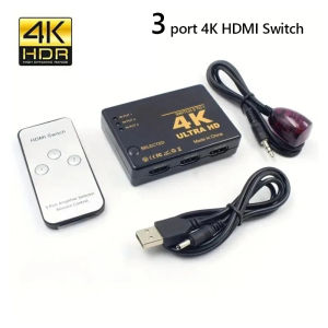 xiede | 3 in 1 HDMI-compatible Switch 4K Switcher out HD 1080P Video Cable Splitter 1x3 Hub Adapter Converter for PS4/3 TV Box HDTV PC