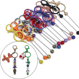 ชุดลูกปัดพวงกุญแจ DIY แฟนซีลูกปัดหลุม ขนาดใหญ่ พวงกุญแจ พอดีสำหรับผู้หญิง 1 ชุด