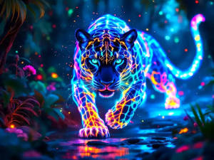 Huacan Diamond Painting Leopard Rhinestones Full Round Square AB Diamond Mosaic Aniaml Fantasy Home Decoration Craft Kit