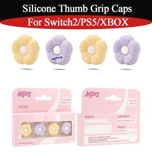 For Switch 2 Aesthetically Designed Flower Shape Thumb Stick Grip Caps Soft Silicone Analog Stick Cover For PS5/XBOX Game Access