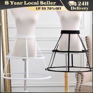 ❤️【Same Day Delivery】Girls Elastic Waistband Adjustable Pannier Petticoat White Black 2 Hoop Cage Skirt Wedding Bridal Crinoline Underskirt Bustle
