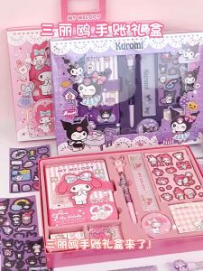 Sanrio 9-IN-1 Sanrio Handbook Stationery Set Kuromi Gift Box With Notebook Melody Kuromi Gift Rewards For Children Gift Reward Gift
