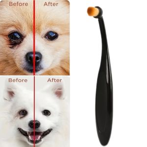 Soft Bristle Pet Eye Cleaning Brush for Dogs & Cats - Gentle Tear Stain Remover Non-Electric Plastic Handle
