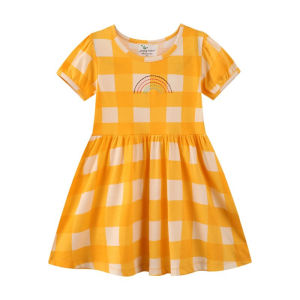Jumping Meters New Arrival Pink Girls Dresses Bag Print Hot Selling Summer Childrens Clothes Short Sleeve Cute Cotton Kid Dress