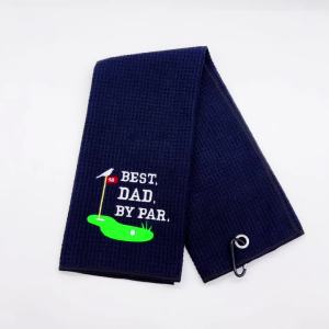 Best Dad Microfiber Premium Golf Towel Embroidered Golf Towels for Golf Bags,Golf Accessories for Men Golfers Dad Grandpa