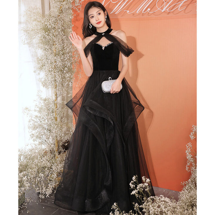 Formal black dress for debut party hotsell