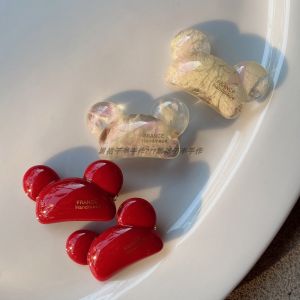 New Arrival Letters Gold Logo Cute Mickey Headwear Duckbill Clip Cats Eye Small Hair Clip Bangs Side Clip New Year Red Hairpin