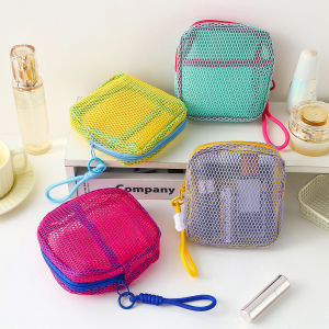Dopamine Grid Makeup Bag Travel Cosmetic Pouch Portable Toiletry Organizer with Handle⚡PH deliveryIn stock⚡
