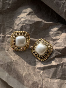 GOOYNN | 925 Pure Silver Vintage Pearl Earrings Elegant High-end