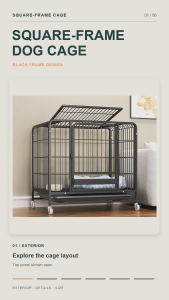 COD Dog Crate Large Metal Dog Cage Heavy Duty Pet Cage with Removable Tray Puppy Playpen Easy Clean Cage Sturdy Indoor Cage for Puppies Dogs Home Use