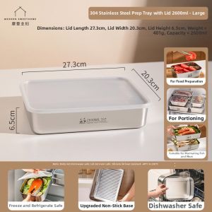 MODERN SWEETHOME | 304 Stainless Steel Food Grade Prep Tray