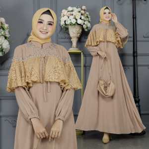 SIGAWA-(COD) Gamis Wanita Kekinian Bahan Ceruty Mix Tile Motif Payet Mutiara Ready 7 Warna