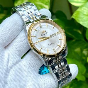 Đồng Hồ Nam size 40mm 2 lịch máy nhật kính sapphire chống xước dây vỏ thép không rỉ pin rin Nhật đồng hồ 0.rient