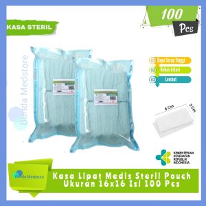 Kasa Lipat Medis Steril Pouch Perban Penutup Pembersih Luka Kecil  Rumah Sunat Diabetes Bidan Klinik Toko Alkes Murah Hemat Murah Ukuran 16x16 Isi 100