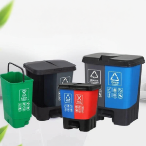 Foot-operated Dual-bin Sorting Trash Can 1 (Material information and volume size not specific)