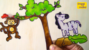 Window Art Jungle Suncatcher Kit | Kids Crafts Supplies | Girls Toys Age 6-8 | Arts and Crafts for Kids Ages 8-12 | Creative Fun Craft Kit | Gifts for 5 Year Old Boys & Girls