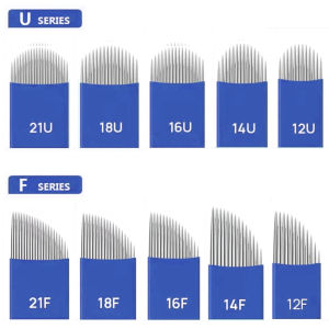 50/100Pcs Blue Microblading Needles Tebori Blades Tattoo Needles 0.20mm Manual Eyebrow Blades For Embroidery Manual Tattoo Pen
