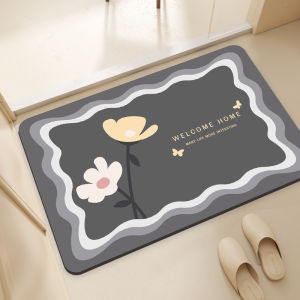 VIKAMA Elegant and Simple Printed Bath Mat Anti Slip and Absorbent Quick Drying Carpet Bathroom and Home Decoration