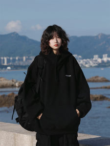 Retro Japanese Style Hoodie Thickened 400g Half Zipper Mens Loose Fit Outerwear Womens Casual Style Long Sleeve Sweatshirt