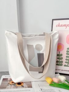 Womens Canvas Shoulder Bag Large Capacity Durable Book Carrier Commuting Handbag Soft Zipper Closure Tote Bag for Teens