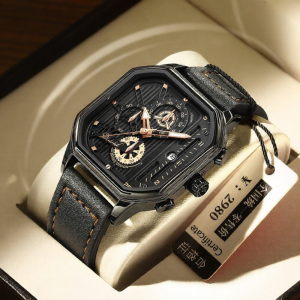 RUIZHIYUAN | Square Fashion Automatic Waterproof Night Light Mens Watch