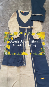 Baru Gamis Anak Muslimah Nibras Gradiant Navy Gamis Set Hijab Premium Navy Murano Crezia Crepe