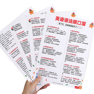 English Grammar Rhymes Comprehensive System Primary And Junior High School Students Knowledge Point Summary Drill Training