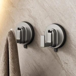 1/2PCS Reusable Waterproof Suction Cup Hook Wall Mount for Kitchen Bathroom Towel Robe Coat Hanger Punch Free Installation