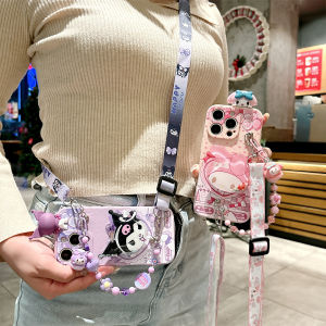 Cute Cartoon Phone Case for Huawei Mate 70 60 50 40 30 20 10 9 pro Full Edge Protection Soft Silicone Anti-Fall Bracelet Crossbody Rope Compatible with Meiteli