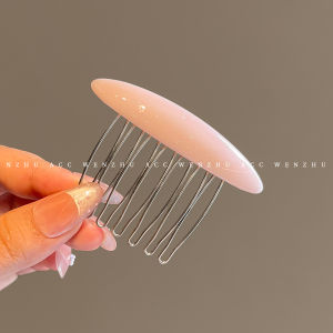 WENZHU | Pure Color Cellulose Acetate Oval Shape Back of Head Stray Hair Fixer Hair Accessories