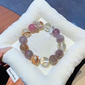 สร้อยข้อมือคริสตัลธรรมชาติแฟชั่นผู้หญิงใหม่ธรรมชาติคริสตัลสร้อยข้อมืออนุภาคขนาดใหญ่การออกแบบดั้งเดิมสร้อยข้อมือคริสตัลสีดำส่องแสงสีขาวแฟชั่นสร้อยข้อมือพลังงานขั้นสูง