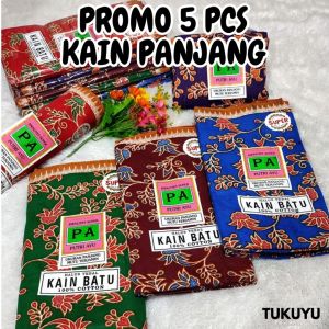 Paket Hemat 5 pcs Kain Panjang Jarik Samping Ukuran 210X110
