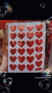 สติ๊กเกอร์หัวใจ 10แผ่น วาเลนไทน์ สติ๊กเกอร์ สติ๊กเกอร์รูปหัวใจ 1แพ็คมี