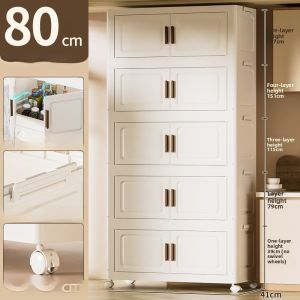 Foldable Plastic Storage Box Kitchen Home Living Room Bedroom Toy Snack Organizer Cabinet No Installation Required