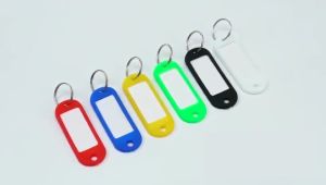 20Pcs Tough Plastic Key Tags with Split Ring Key Holder ID Label Tags DIY Key Chain in Number Name Luggage Tags Hotel Classification Labels Multifunction Key Tags