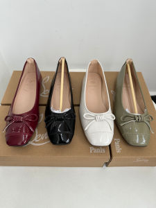 Fashionable Lightweight Ballet Flats Soft Square Head Slip-On Womens Low Cut Single Shoes Butterfly Knot Casual Footwear