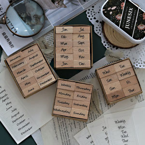 Arabic Numbers Day Month Calendar Wood Stamps for DIY Rubber Stamping Journal Planner Decoration Craft Scrapbooking Supplies