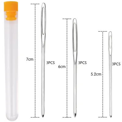 9/28PCS Large Eye Blunt Sewing Needles Cross Stitch Knitting Needle Handmade Leather Embroidery Thread Needle Sewing Accessories