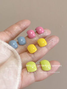 Summer Style Womens Fashion Earrings Candy Color Circle Small Hoops White Enhancing Compact Versatile Elegant Jewelry Accessories