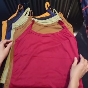 Paket isi 6 pcs Tanktop Tali Kecil Polos & Korean Style
