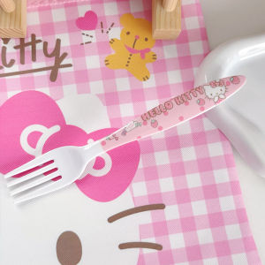 Cute Cartoon Portable Spoon Fork Set Student Girl Heart Home Use Melamine Dining Utensils Children Commercial Restaurant