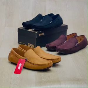 [🥇ของแท้100%🚚ส่งเร็ว🆓ฟรี...ถุงเท้า 1 คู่] BAOJI รองเท้าโลฟเฟอร์ชาย รองเท้าหนังสลิปออนชาย หนังกลับ รุ่น BK5067 หนังนุ่ม หล่อเท่ สวมใส่สบายเท้า