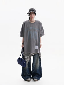 zuocisankon | American Hip-Hop Vintage Washed Printed Oversized T-Shirt