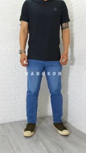 NANGKON - Celana Jeans Pria Denim Pensil Cowok Panjang Pria Slim Fit Premium
