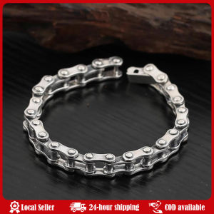 Fashion Charm Biker Bracelet Mens Personalized Link Chain Punk Stainless Steel Material Bracelet Motorcycle Style Accessories Hiphop Heavy Vintage Matte Brush Bike Link Bracelet Punk Men Women Stainless Steel Motorcycle Biker Bicycle Chain Bangle Jewelry