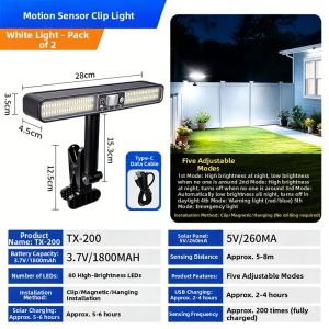 YUANMUXUAN | Solar Waterproof Sensing Clip Lamp