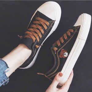 New Canvas Shoes for Women Spring Autumn Style Student Sports Shoes Fashionable Casual Low Top Glued Sole Pure Color